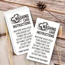 50/100 Pcs Unbranded Washing Instruction Cards For T-Shirts & Shirts, Care Guide Inserts For Small Business Packaging, Customer Instruction Cards, Small Online Shop Packaging Inserts