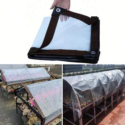 1 Piece Heavy Duty 6.5x10 Ft Waterproof PVC Tarp, Tear Resistant Clear Plastic Cover For Greenhouse, Garden, Patio, Outdoor Use, Rainproof, Waterproof, Plastic Sheeting, Balcony, Window, Succulents, Insulating