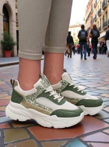 Women's Sports Sneakers - Green - View 1
