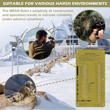 Slide Rule Calculator, Professional Sniper Gear, Mrad Ruler Range To Target Calculator Quick & Easy Shooting Measurement Slide Rule Tool For Hunting And Long-Range Shooting - Brown - View 8