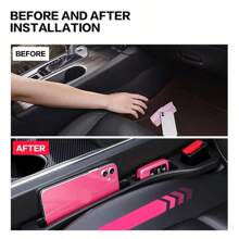 2 piezas de relleno de espacio de asiento de coche entre asientos organizador de asiento de consola caja de almacenamiento de hendidura decoración de Interior accesorios de coche MGSR - rojo 2 piezas - Ver 3
