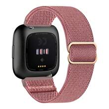 Nylon Armbänder kompatibel mit Fitbit Versa/Versa 2/Versa Lite/Versa SE Armband, Frauen Männer, elastische Sport Ersatzarmbänder, Nylon Ersatz Armbänder für Männer und Frauen, Sport Uhren Armband