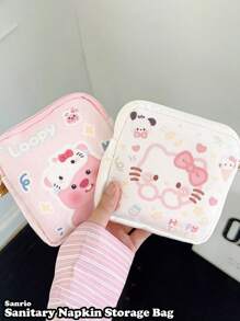 Sanrio Sanrio Cute Sanitary Napkin Storage Bag With Zipper, przenośny i wygodny pokrowiec do przechowywania podpasek higienicznych, produktów higienicznych dla kobiet i akcesoriów, z uroczymi i zabawnymi wzorami postaci, idealny do organizacji w podróży