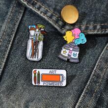 3 Stücke Ölmalerei Pinsel & Farbe Design Metall Brosche, kreativer Stil Pin für Kleidung, Tasche, Charm, Schule, Kpop Rucksack, Lehrer Zubehör, Taschencharms, süße Büro Accessoires, Hemden, Jacken, Schmuck, Weihnachten, Halloween, Herbst-Winter Accessoires, geeignet für Jugendliche, Jungen, Männer, Lässig, Outdoor, Sport, Urlaub, Abschlussgeschenke, Geburtstag, Alltagskleidung, witzige Lehrergeschenke, Kostümzubehör - Verschiedenfarbig - Übersicht 7
