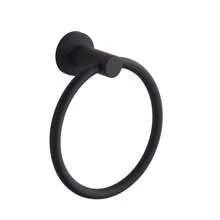 1 Anello portasciugamano rotondo, più resistente in acciaio inossidabile, per montaggio a parete in bagno, anello portasciugamano nero opaco e argento, porta asciugamani da mano, per bagno e cucina, set portasciugamani, regalo per la Festa della Mamma