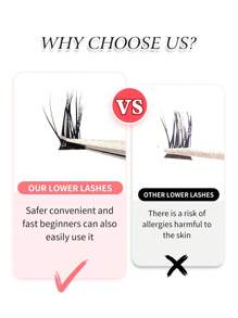 Rikuaild 200 片下睫毛簇，自然外观，可重复使用，混合长度 6-8 毫米，DIY 睫毛延长，柔软仿貂皮睫毛，适合初学者，易于使用，沙龙品质，持久假睫毛延长，睫毛簇，睫毛簇，单根睫毛，睫毛，假睫毛