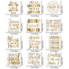 12pcs UV DTF Gold-Colored Bible Verse Series Design Heat Transfer Stickers, Suitable For 16oz Glass Cups Waterproof Stickers, Libbey Sublimation Stickers, Stainless Steel Drum Vinyl Transfers, Colorful Design Stickers, UV DTF, Suitable For Mugs, Fridges, Tumblers, Coffee Cups And Any Flat Surface, Waterproof DIY Decorations (Cups Not Included)