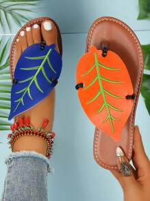 Women's Stylish Simple Elegant Flip Flops, Versatile Summer Beach Sandals - View 1