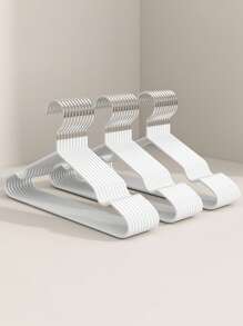 10 件装简易防滑涂层衣架，适合学生，防水防锈，承重能力强，凹槽可挂内衣带和其他服装