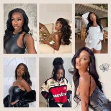 DZfirst 黑色波浪蕾丝假发 13x4 高清蕾丝前假发 预拔长 28 英寸蕾丝前假发 合成穿戴式蕾丝前假发 日常使用