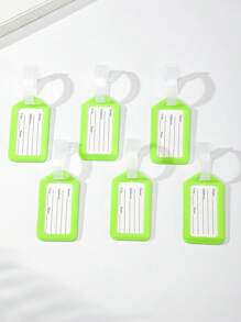 Set de 5 etiquetas personalizadas para equipaje para viajes al aire libre, soporte para tarjeta anti-pérdida, etiqueta para maleta para viajar en avión, universidad, equipaje, bolsa escolar, portátil, impermeable, protección de privacidad de doble cara, accesorios escolares