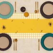 1 PIEZA Camino de mesa de primavera con diseño de girasol, otoño, mantel de granja, soleado, decoración de granja de primavera, verano y otoño para el hogar y la cocina