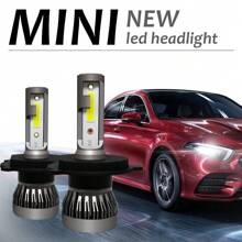 2pcs Roadsun LED Car Headlight Bulbs - H1 H4 H7 H11 9005/HB3 9006/HB4, 6000K White Light, 30000LM, 300W High/Low Beam, 1:1 Beam Design, 12-24V Aluminum Alloy High-Strength Car Lighting, Enhance Driving, Super Cooling System