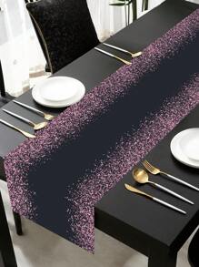 1pc Black Pink Table Runner, Polyester Table Runner Pink Powder Crumb Pattern Tablecloth, Perfect For Birthday Wedding Party Home Tablecloth Decorations, Kitchen Table Covers Decor, Festival Event Dining Room Table Ornaments, Party Favor
