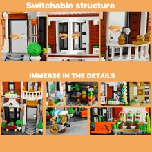 Ensemble de blocs de construction de magasin de fleurs de 1 786 pièces, blocs de construction de maison de jardin fantastique, ensemble de blocs de construction adapté aux filles, idéal comme cadeau de vacances/d'anniversaire