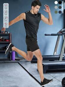 Set de 3 camisetas sin mangas ligeras y transpirables para hombre, para deportes, fitness, culturismo, correr, entrenamiento matutino y vespertino
