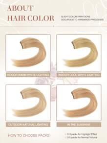 Sew In Hair Extensions Real Human Hair Remy Weft Straight Human Hair Bundles Hand Tied Double Weft Hair Sew In Weft Hair Extensions Human Hair Halloween Costumes For Holiday Festival Essentials Bride Festival Gift - S27 - View 7