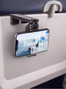 5/1/2 pièces Support de téléphone avion, support de voyage portable de bureau en vol pliable réglable rotatif avec retardateur, support de siège de train, charms de téléphone portable, accessoires de téléphone portable