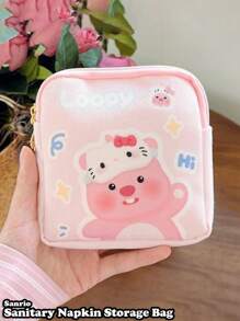Sanrio Sanrio Cute Sanitary Napkin Storage Bag With Zipper, przenośny i wygodny pokrowiec do przechowywania podpasek higienicznych, produktów higienicznych dla kobiet i akcesoriów, z uroczymi i zabawnymi wzorami postaci, idealny do organizacji w podróży