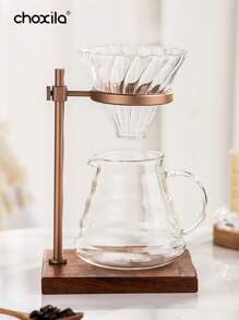 choxila 1 pieza Soporte para café hecho a mano, olla para café hecho a mano al aire libre, soporte para filtro de café, base de madera maciza vintage, soporte para café hecho a mano, de vuelta a la escuela