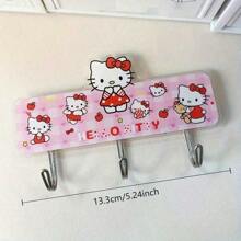 Sanrio 1pc Adhesive Hook, Ultra-Strong Secure Holding For Towels, Bags, Keys, Adorable Design, Cute Decor For Living Room, Kitchen, Bathroom, Bedroom, Office