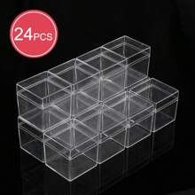 1pc Highly Transparent PS Plastic Square Storage Box, Jewelry Gift Packaging Box, Holiday Candy Packaging