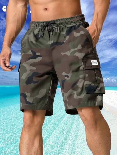 Summer Men's Cargo Shorts, Outdoor Sports Casual Bermuda Shorts, Beach Shorts