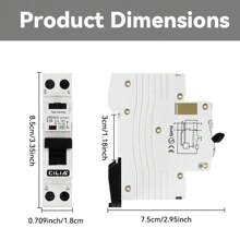 CILIA Interruttore differenziale CILIA 4 pezzi, 1 modulo, connessione DIN (universale per qualsiasi quadro elettrico commerciale), 1P+N, 6,0 KA, 30 MA, 230 Vac, tipo AC, curva di intervento C