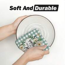 Toalla de cocina con estampado floral de cruz, paño de cocina, toalla de mano, toalla decorativa para fiestas, tela suave y absorbente para secar, decoración de cocina, decoración de mesa de comedor, artículos de cocina, decoración del hogar