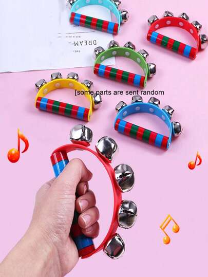 1 pieza Juguete Montessori Sonajero de rueda de madera, juguete musical de instrumento de aprendizaje temprano Orff, sonajero educativo para el agarre de bebés, color aleatorio