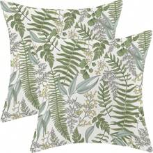 2pcs Spring Pillow Covers Sage Green Wild Flower Decor Throw Pillows Teal Yellow Floral Leaves Plant Seasonal Outdoor Farmhouse Linen Decorative Pillowcases For Couch Bed Sofa