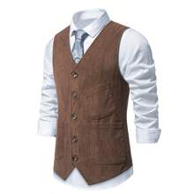 New Men's Retro Corduroy Fabric Vest