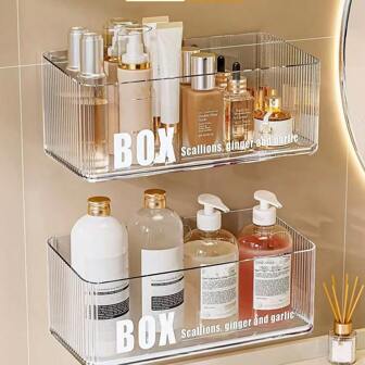 Bathroom Mirror Cabinet, Makeup Storage Box, Wall Mounted Organizer Rack For Cosmetics, Perfume, Brushes