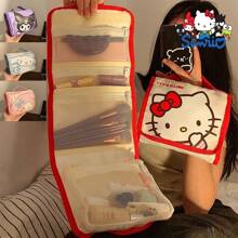 Sanrio 1pc Hello Kitty Multifunctional Four In One Makeup Bag, Cartoon Cute Portable Travel Grooming And Storage Bag, Suitable For Home Storage And Travel Supplies Storage,For Holiday Beach, Bathroom Collection, Bedroom Collection, Large Capacity
