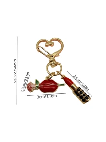 Un pendant de sac conçu sur la base de lèvres sexy, de lèvres tenant des roses et d'un rouge à lèvres exquis. Rouge bourgogne, lèvres sexy et belles, lèvres tenant des roses, rouge à lèvres multicolore, convient aux étudiants du collège et de l'école élémentaire, pendant de sac, porte-clés de voiture, est un petit cadeau pour les petites amies et les cadeaux de la Saint-Valentin