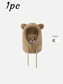 Little Bear Hat Warm And Cold Proof Fashion Hoodie, Neck Mask, One Piece Thick Ear Protection Hat For Autumn And Winter, Riding Headset Windproof Ear Hood Hat, Suitable For Wearing Outside