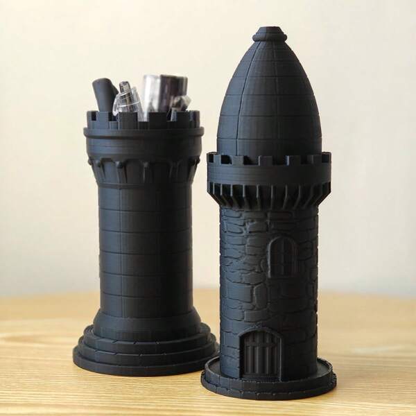 Chess Piece Rook Bishop Pen Holders - Unique PLA Plastic Organizer Desktop Storage And Organizing Box