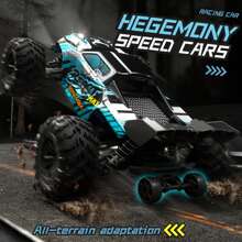 All Scale 4WD Off-Road RC Car, High-Speed Racing Climbing Vehicle With LED Light, 2 USB Rechargeable Battery, Drifting & Climbing, Independent Shock Absorption, Full Scale Scale Synchronous Control, Best Birthday Christmas Valentine Gifts For RC Enthusiast Beginner - Blue and White - View 4