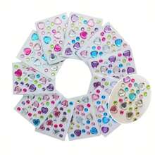 2/4/6 Pieces Mini Hearts & Stars Rhinestone Decals - Vibrant Acrylic Floral Appliques For Makeup, Eye Makeup Embellishments And Crafts - Ideal For Jewelry Making!
