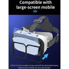 Byteuni VR Glasses Virtual Reality VR Headset 3D Glasses Headset Helmets VR Goggles For TV, Movies & Video Games Compatible IOS, Android &Support 4.7-7.2 Inch - White