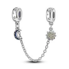 1 Pieza Cadena de Plata de Ley S925 con Estrella y Luna, Estrella Misteriosa para Pulsera Collar DIY Joyería de Alta Gama, Regalo Creativo para Damas Regalo de Cumpleaños Recuerdo