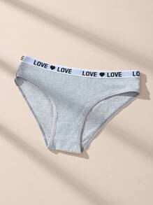 7 Pack Solid Color Love Letter Print Sporty Casual Soft Cotton Wide Waistband Breathable Thongs Women's Underwear For Yoga Daily Wear All Seasons Multi-Color Lingerie - Nhiều màu - Xem 8