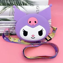 Sanrio Sanrio Hello Kitty & Melody & Kuromi Silicone Crossbody Bag, Valentine's Day Cute Gift,Back To School Stationery Bag, Cute Silicone Crossbody Bag, Waterproof Cartoon Shoulder Coin Purse With Zipper Pocket, Cartoon Crossbody Bag, Waterproof Cartoon Shoulder Coin Purse With Zipper Pocket, Cartoon Crossbody Bag, Suitable For Teenagers Back To School Supplies Stationery Supplies