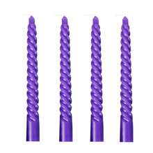 1 套 4 件优雅螺旋无烟长蜡烛，直径 0.78 英寸，高 8.2 英寸，燃烧时间长，6 种颜色可选，适用于家居装饰、派对、晚宴、毕业典礼、送给朋友和女士的礼物、复活节户外应急照明