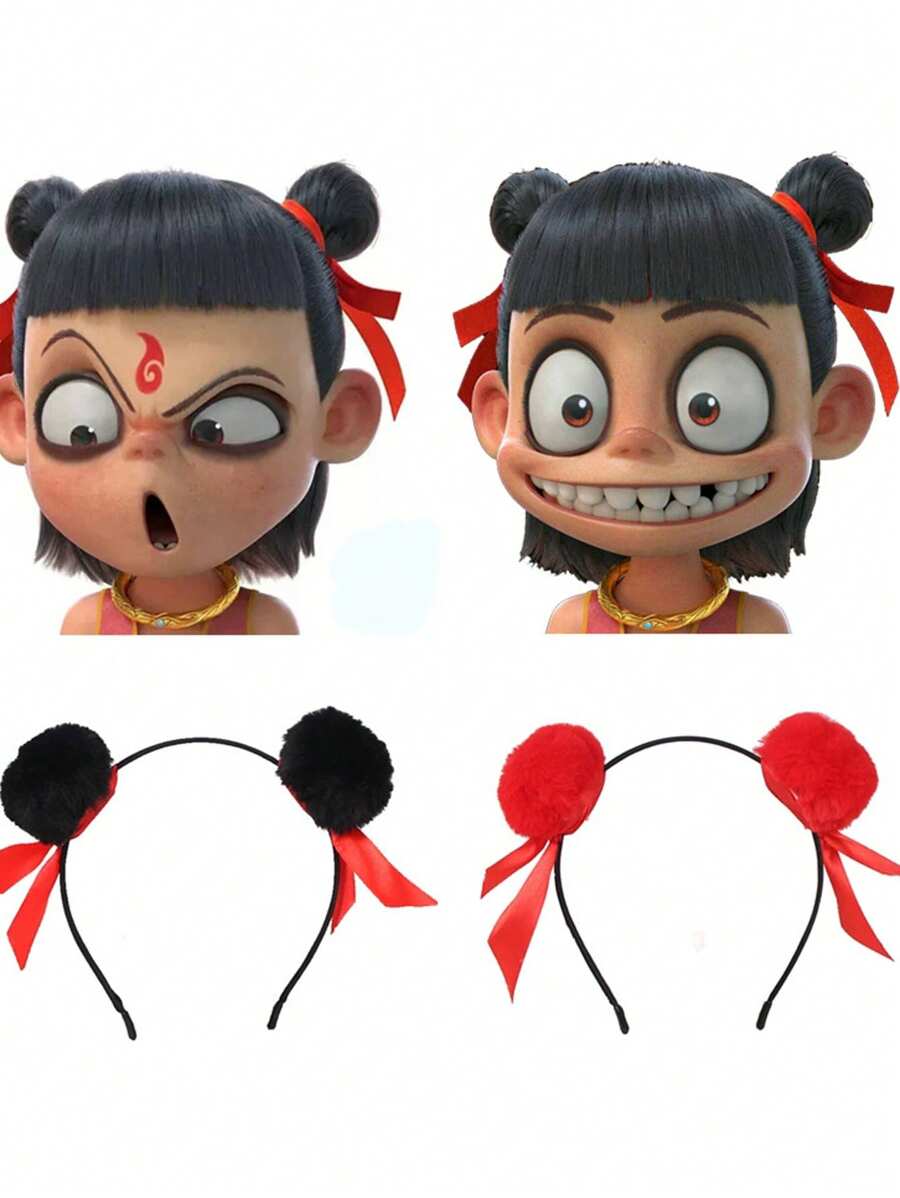 哪吒发型头带和发夹服饰配饰