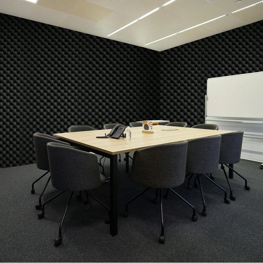 Acoustic Foam Panels, High Density Soundproof Wall Panels, Fire-Resistant Acoustic Panels, Sound Dampening Absorbing Panels For Studio Wall And Ceiling, Black