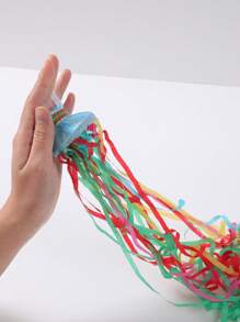 10pcs Colorful Confetti Streamers Ribbons, Hand-Held Throwing Ribbons, Magic Spider Silk Pull Ring "Grenades", Stage Props, Birthday Wedding Party Atmosphere Supplies, Interesting Accessories For Graduation Christmas New Year Holidays, Holiday Accessories Vibrant Streamers Confetti Streamers Decorations, Party Gifts Favor - Hand Throwing Streamers - View 8