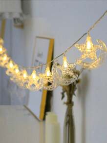 1 pieza de 3 metros con 20 luces con modelo de estrella para casa de verano, luces decorativas para hora de oración, decoraciones para ambiente de fiesta con funcionamiento a pilas (pilas no incluidas)