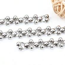 1m/39.37 Inch High-Quality Stainless Steel Decorative Double Circle Chain, Suitable For DIY Jewelry Making, Personalized Necklaces, Bracelets, Bag Chains, Clothing Accessories, Finding Components, Craft Supplies - Fancy Double Bead Necklace - View 4