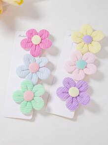 10 Peças Presilhas de Cabelo com Flores Falsas Coloridas para Adolescentes, Acessórios de Cabelo DIY para Fotos de Praia e Férias - Multicolorido - Visão 6